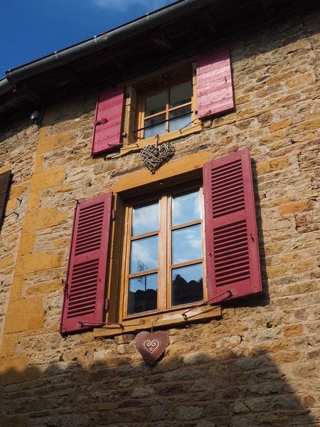 Old windows with hearts